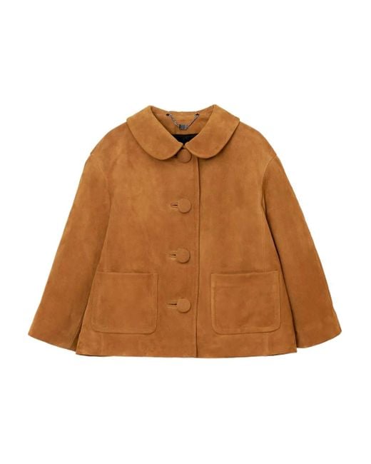 Marc Jacobs Brown Doll Peter Pan-Collar Suede Jacket