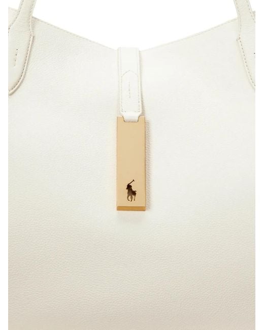 Polo Ralph Lauren White Large Polo Id Tote Bag