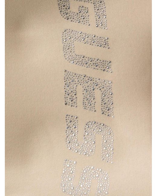 Guess Natural Primula Logo-Detail Cotton Hoodie