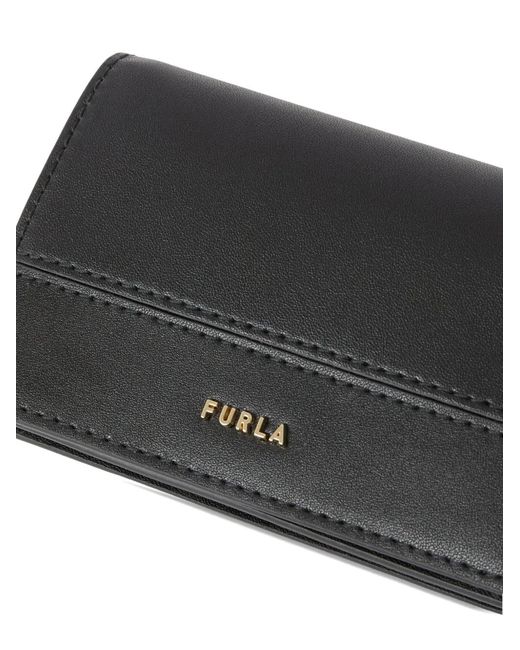 Furla Black Lia Chain-Link Leather Wallet