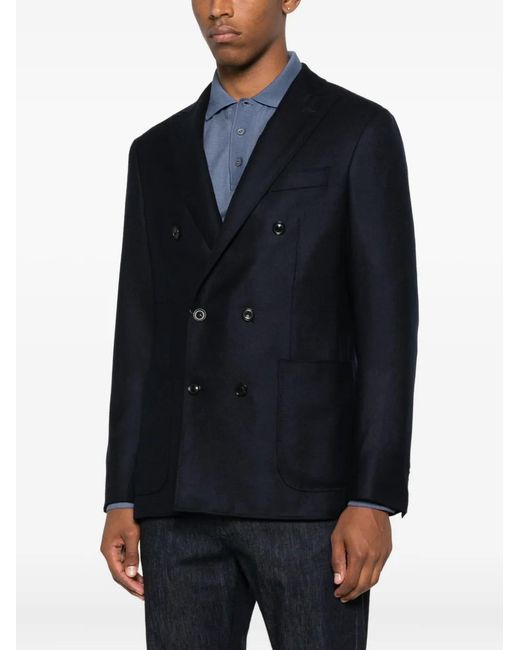Canali Black Double-Breasted Jacket for men