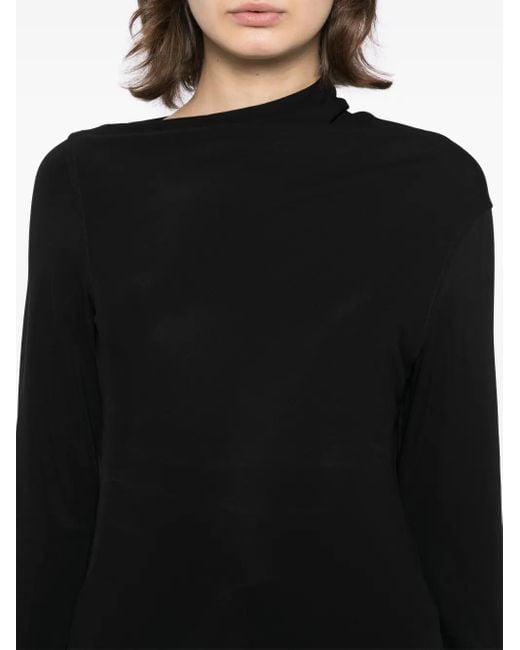 Totême  Black Draped Jersey Top