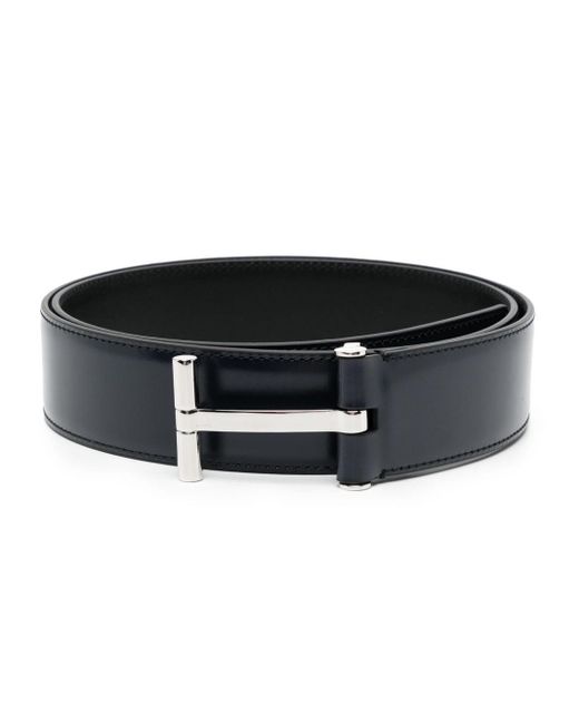 Tom Ford Black T-buckle Leather Belt for men