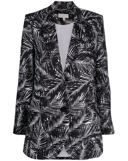 MICHAEL Michael Kors Black Palm-Print Blazer