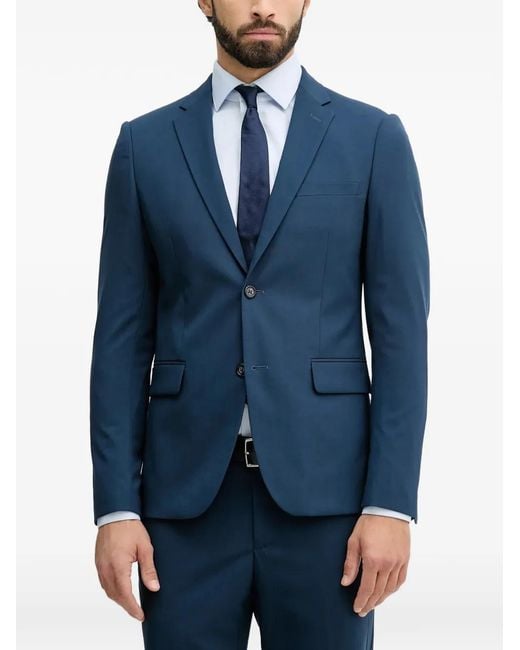 Lindbergh Blue Button Suit (Set Of Two) for men