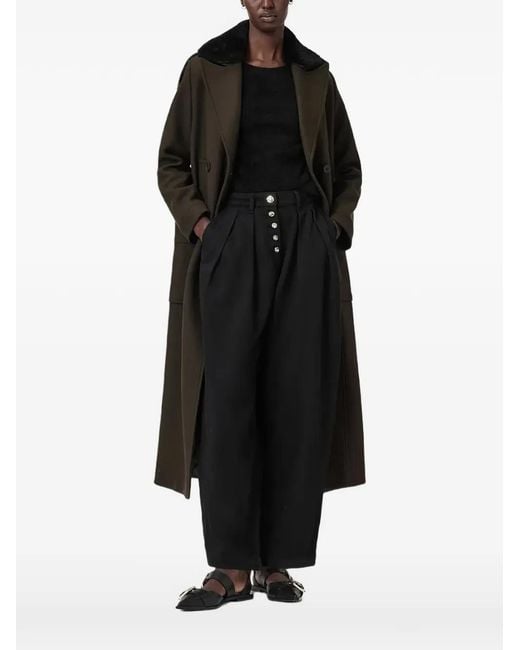 AllSaints Black Manteau Millie À Boutonnière Croisée