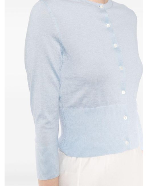 Cardigan en cachemire N.Peal Cashmere en coloris Blue
