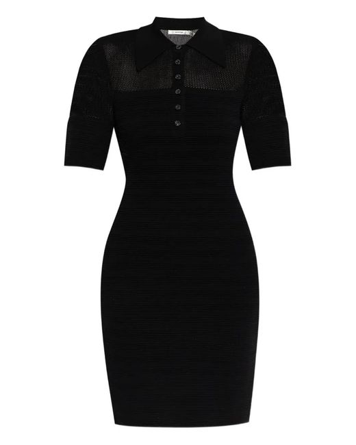 Gestuz Black Gzmagny Polo-Neck Ribbed Knit Mini Dress