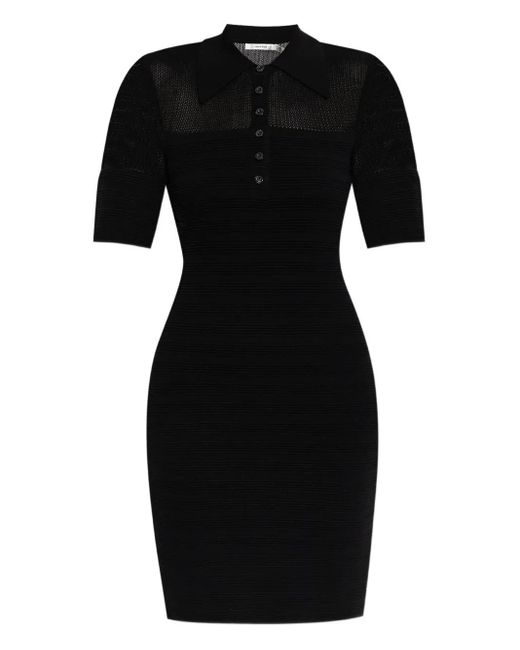 Gestuz Black Gzmagny Polo-Neck Ribbed Knit Mini Dress
