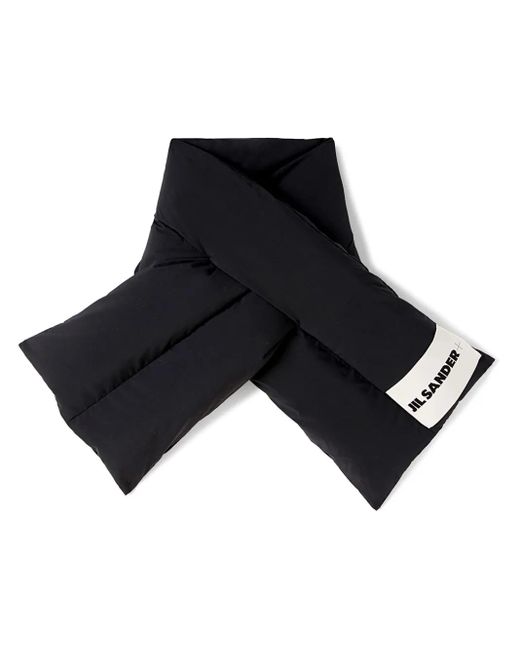 Jil Sander Gefütterter Schal Mit Logo-Patch in Black für Herren