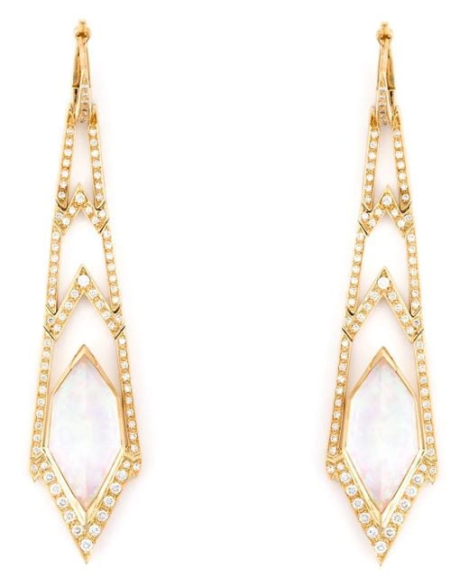 Stephen Webster Metallic Crystal Haze Long Diamond Earrings