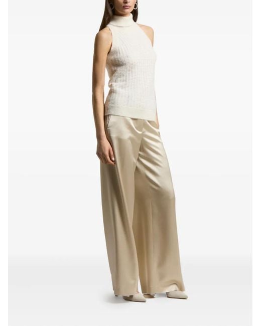 Peserico White Turtleneck Sleeveless Knitted Vest