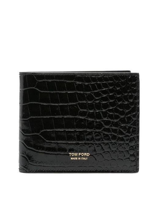 Tom Ford Black Crocodile-embossed Wallet for men