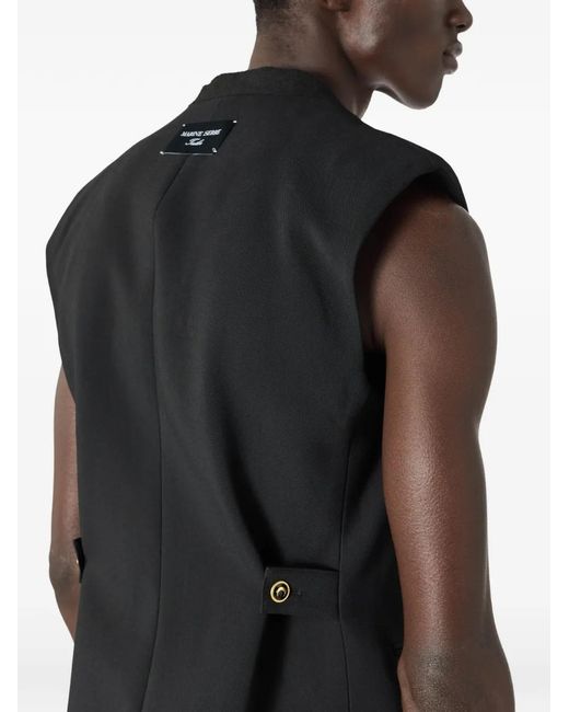 MARINE SERRE Black Tailored Sleeveless Jacket for men