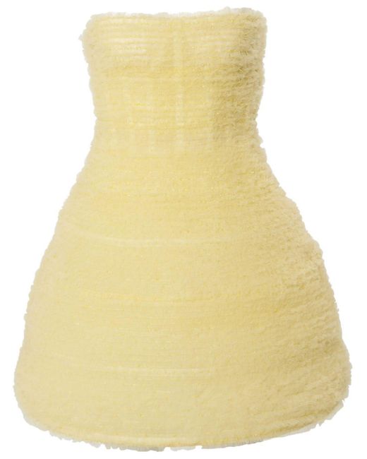 Carolina Herrera Yellow Embellished Tulle Strapless Minidress