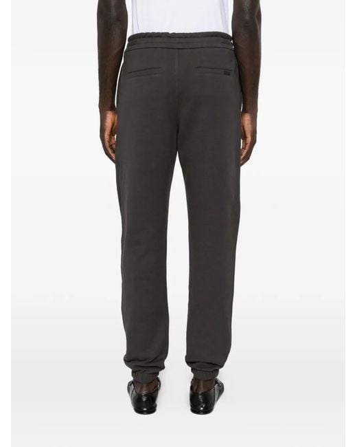 Saint Laurent Gray Logo-Patch Drawstring Track Pants for men