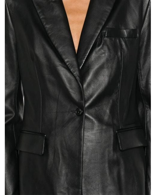 GIUSEPPE DI MORABITO Black Leather Blazer