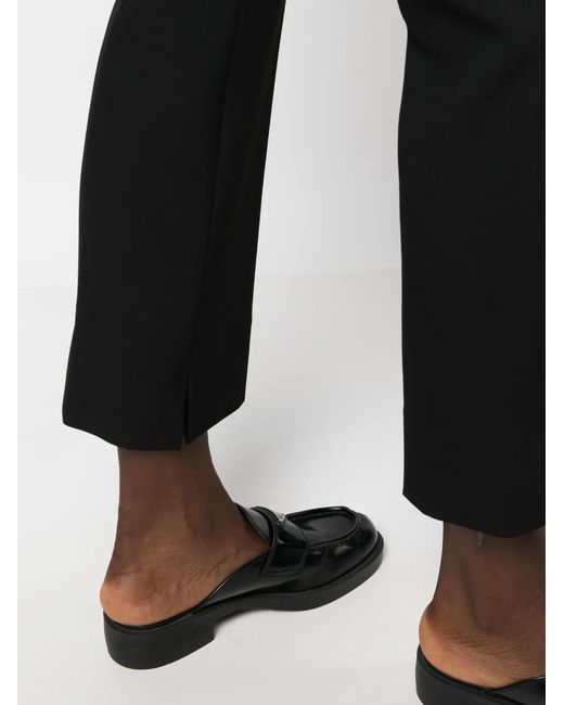 Peserico Black High-Waist Straight-Leg Trousers