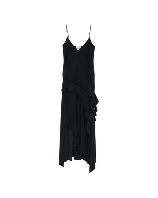 Love Moschino Black Ruffled Asymmetric Dress