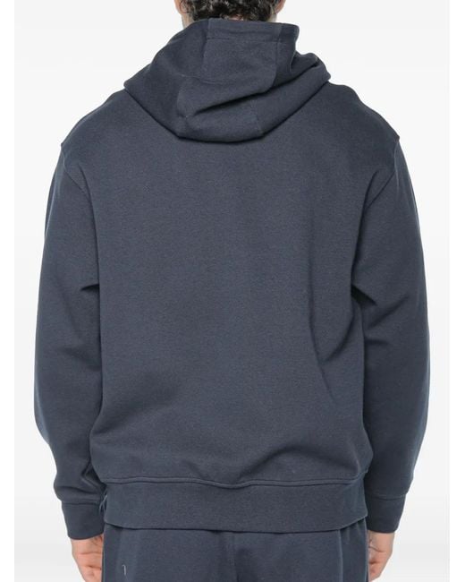 ARMANI EXCHANGE Blue Logo-Patch Zip-Up Hoodie for men