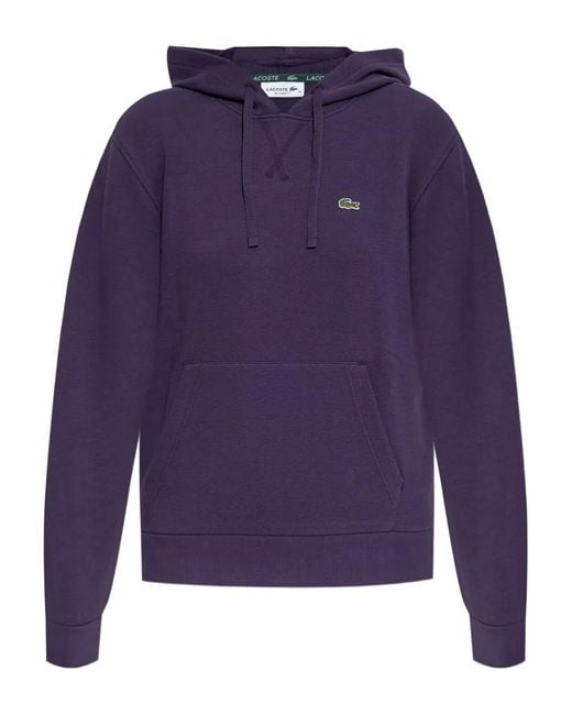 Lacoste Blue Logo-Patch Hoodie