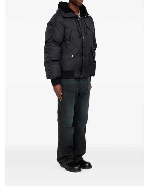 MM6 by Maison Margiela Black Hooded Bomber Jacket for men