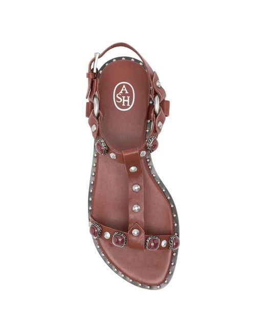 Ash Red Podium Stud-Embellished Sandals