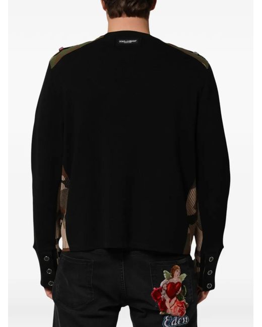 Dolce & Gabbana Black Patchwork Sweater for men