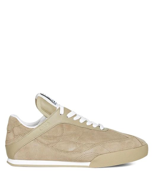 Chloé Natural Kick Suede Sneakers