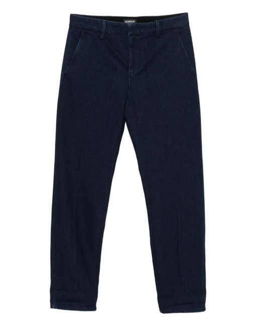 Dondup Blue Cotton Trousers for men