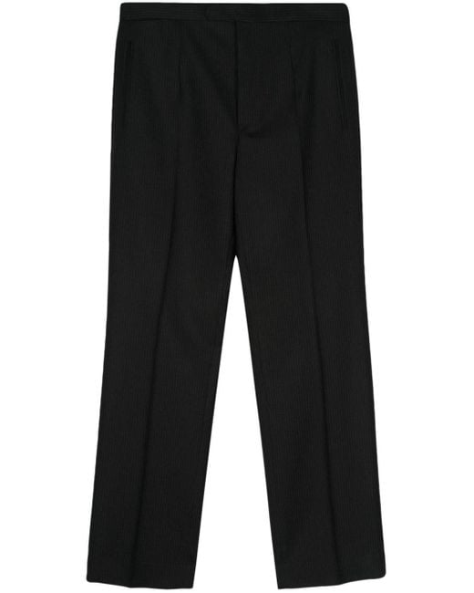 The Row Black Baird Wool Pinstripe Pants for men