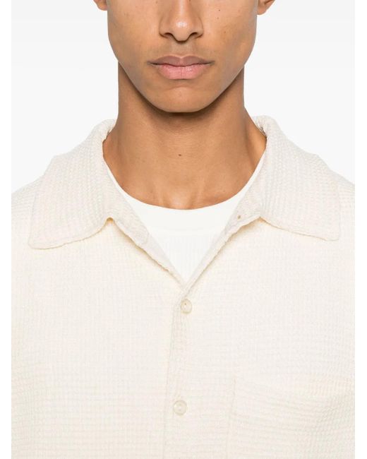 メンズ Sandro ワッフルニット シャツ White