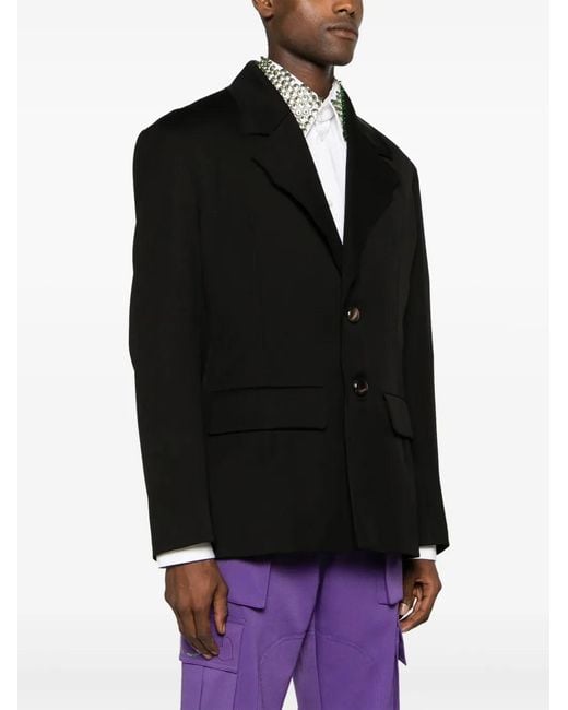 NAMACHEKO Black Beche Single-Breasted Blazer for men