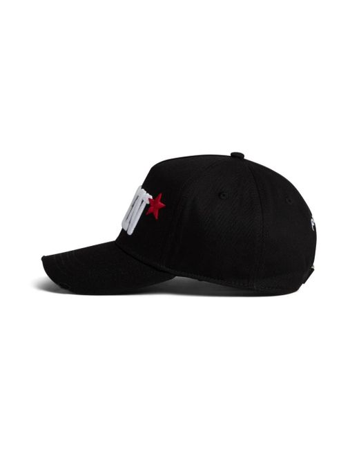 DSquared² Black Logo-embroidered Cotton Baseball Cap for men