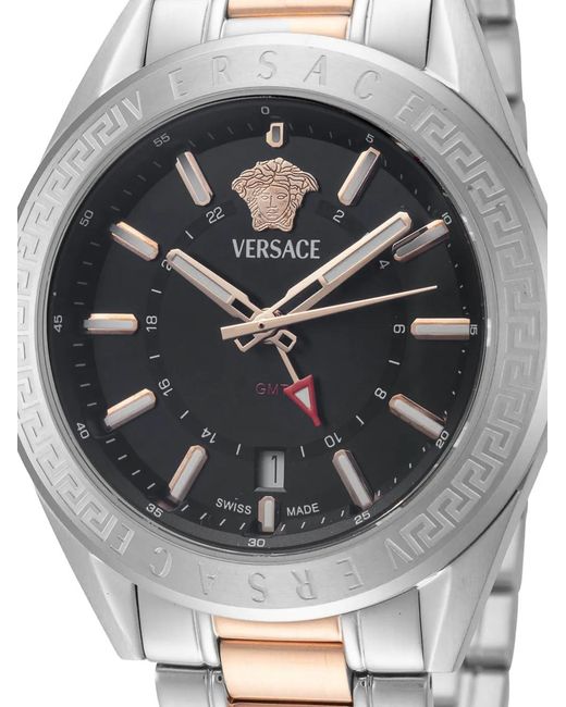 Versace Gray V-Code Greca 42Mm Watch for men