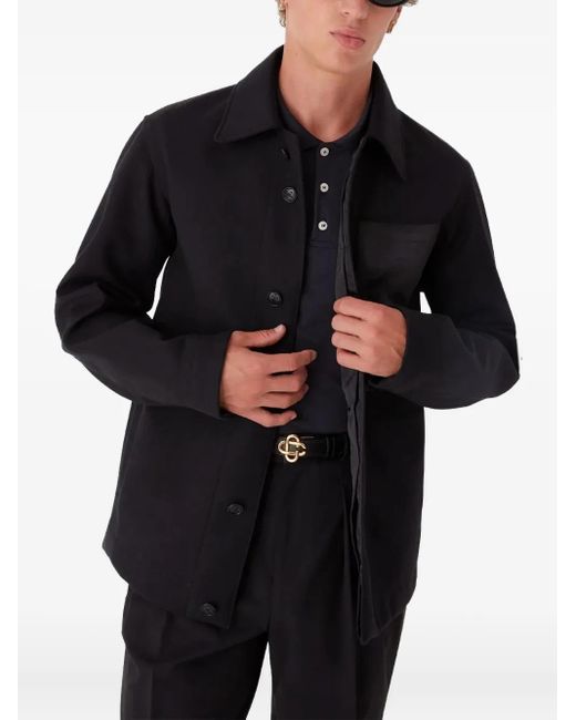 Casablanca Blue Jacket Bonded Techno Wool for men