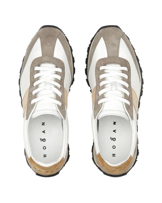 Hogan White H671 Suede Calf Leather Sneakers With Text