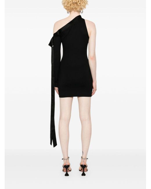 David Koma Black One-Shoulder Mini Dress