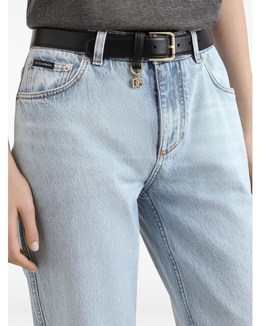 Dolce & Gabbana Blue Logo-Plaque Jeans
