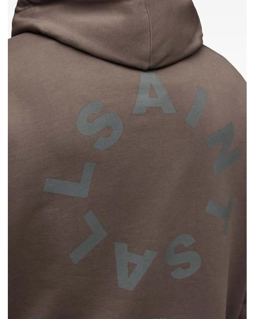 AllSaints Brown Tierra Drawstring Hoodie for men