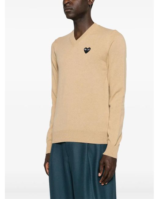 Pull À Patch Cœur COMME DES GARÇONS PLAY en coloris Natural