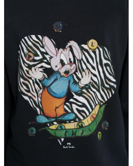 PS by Paul Smith Blue Juggling Bunny Cotton Sweatshirt for men