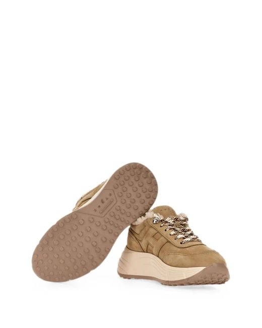 Hogan Natural Hi-Fi Shearling-Trim Sneakers