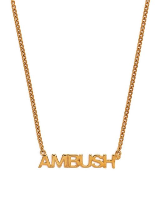 Ambush Metallic Nameplate Chain Necklace