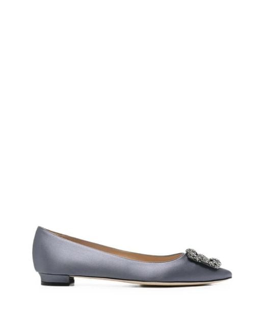 Manolo Blahnik Multicolor Ballerines À Ornements En Cristal