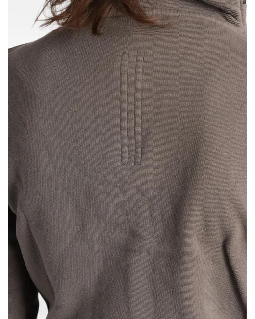 Rick Owens Gray Mountain Asymmetric-Zip Sweatshirt