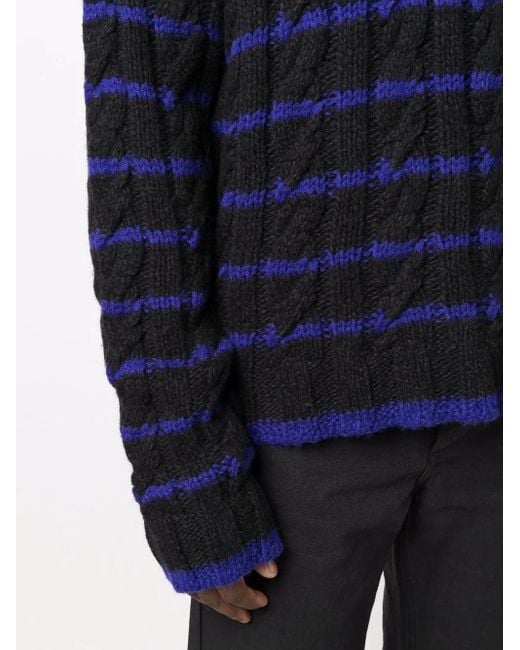 Pull Rayé En Maille Torsadée Phipps pour homme en coloris Blue