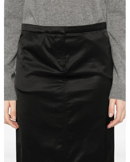 Totême  Black Straight Midi Skirt