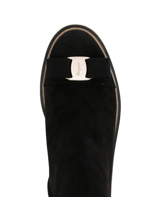 Ferragamo Black Varina Winter Ankle Boots