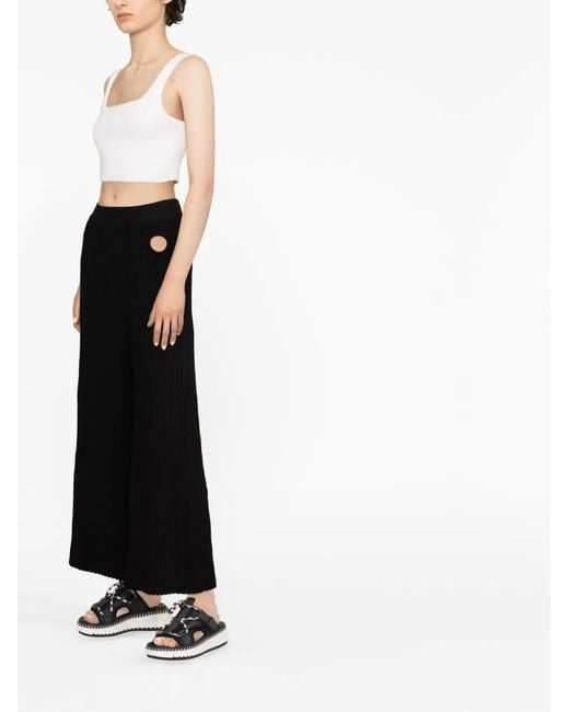Stella McCartney Black Plissé Palazzo Pants